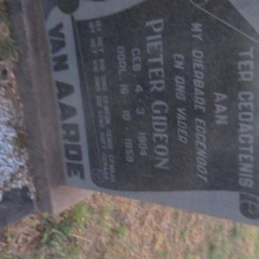 AARDE Pieter Gideon, van 1904-1959 &amp; Gertruida Susanna 1911-1998