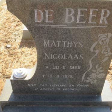 BEER Matthys Nicolaas, de 1926-1976