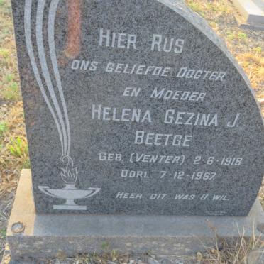 BEETGE Helena Gezina J. nee VENTER 1918-1967