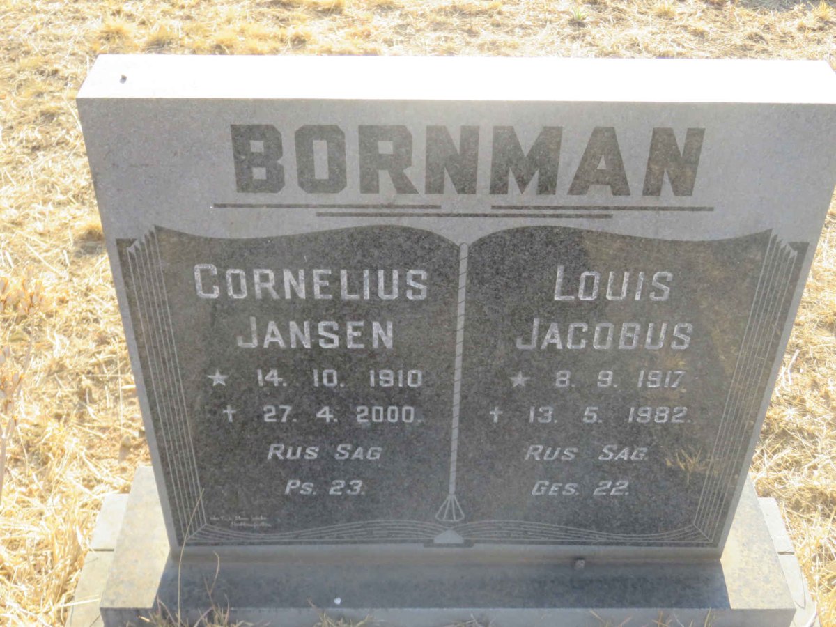 BORNMAN Cornelius Jansen 1910-2000 :: BORNMAN Louis Jacobus 1917-1982