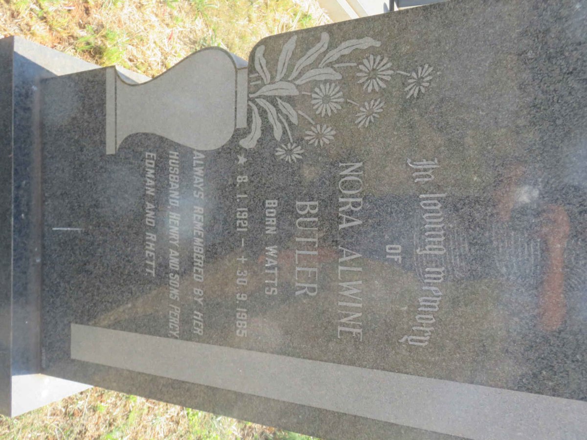 BUTLER Nora Alwine nee WATTS 1921-1965