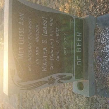 BEER Martha S., de nee KNOETZE 1938-1967