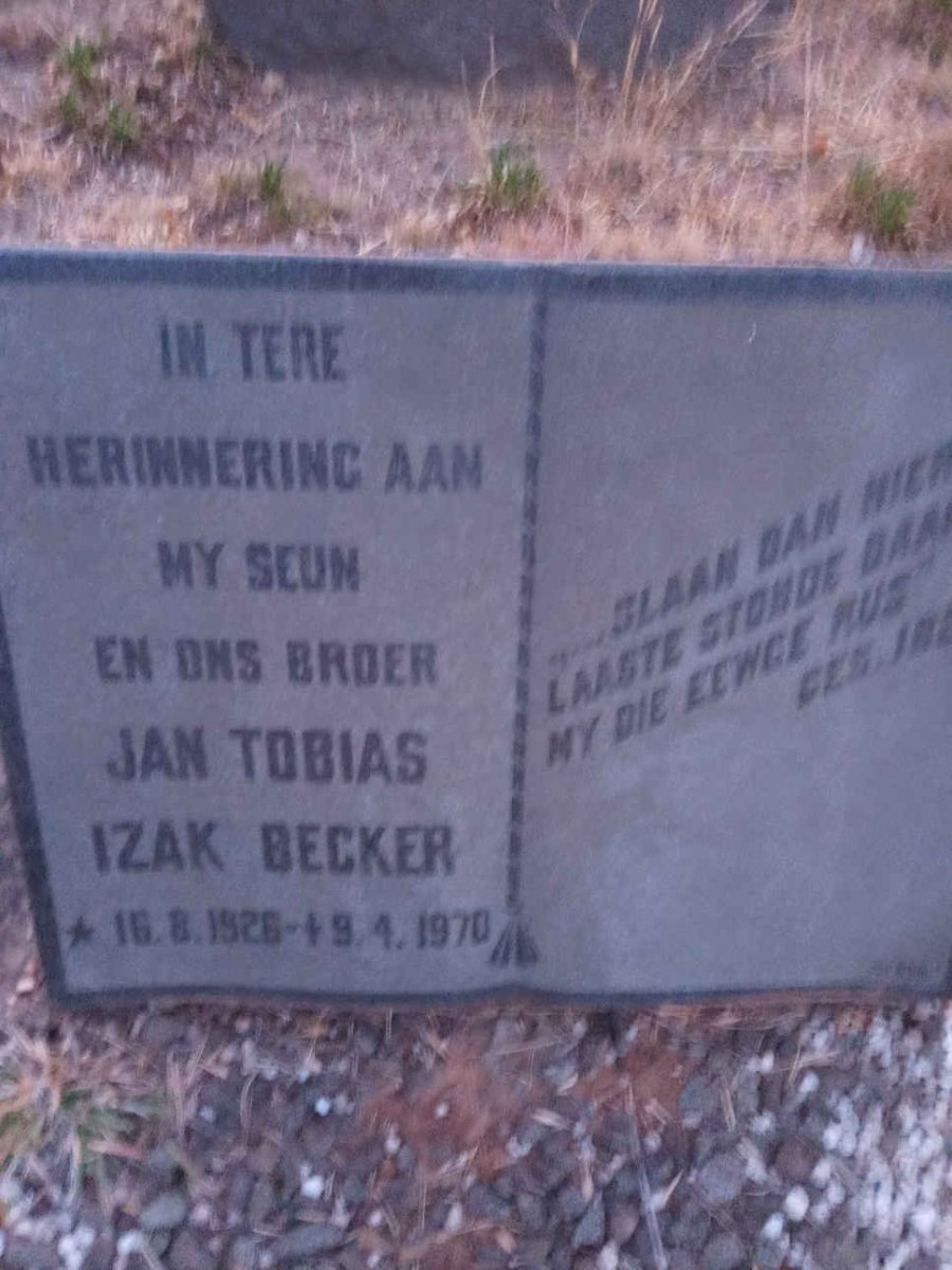 BECKER Jan Tobias Izak 1926-1970