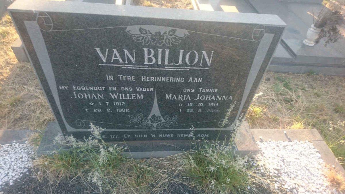 BILJON Johan Willem, van 1912-1982 &amp; Maria Johanna 1914-2005