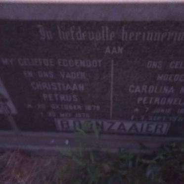 BOONZAAIER Christiaan Petrus 1879-1970 &amp; Carolina Maria Petronella 1890-1971