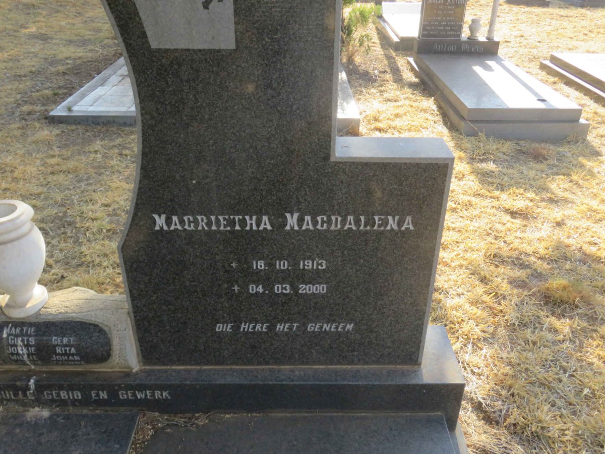 BRITS Magrietha Magdalena 1913-2000