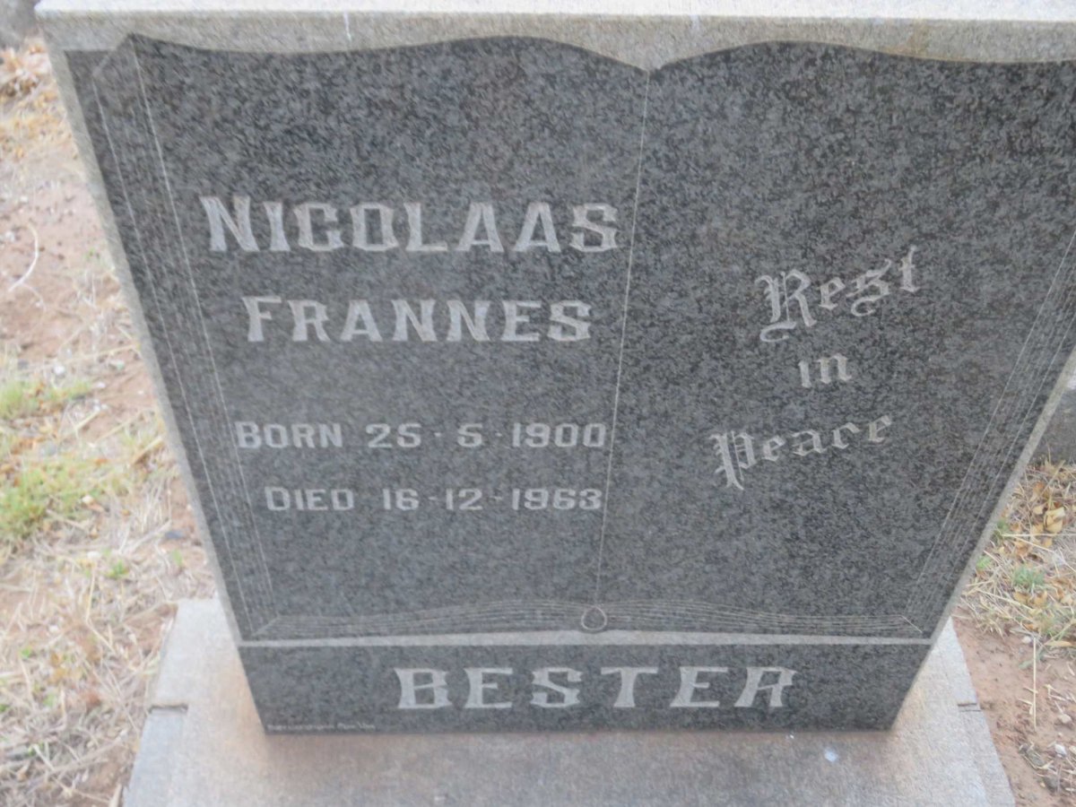 BESTER Nicolaas Frannes 1900-1963
