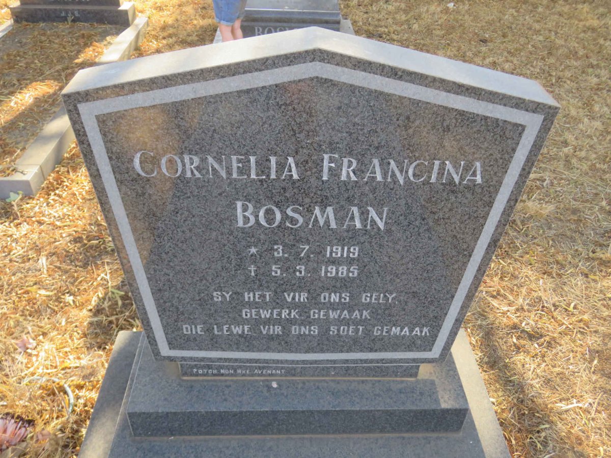 BOSMAN Cornelia Francina 1919-1985