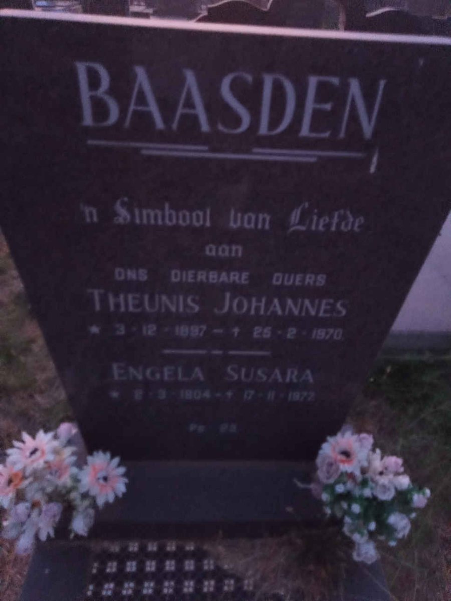 BAASDEN Theunis Johannes 1897-1970 &amp; Engela Susara 1904-1972