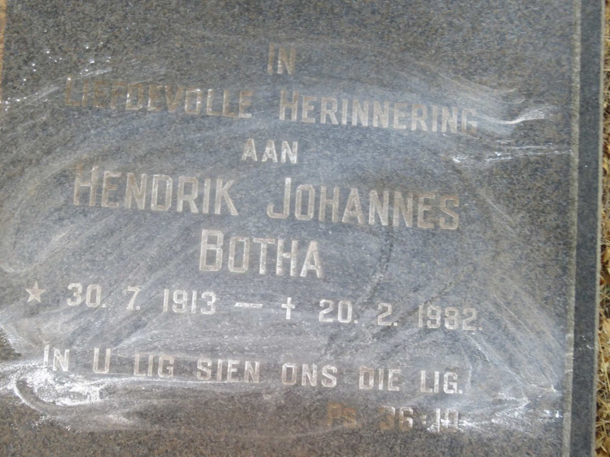 BOTHA Hendrik Johannes 1913-1982