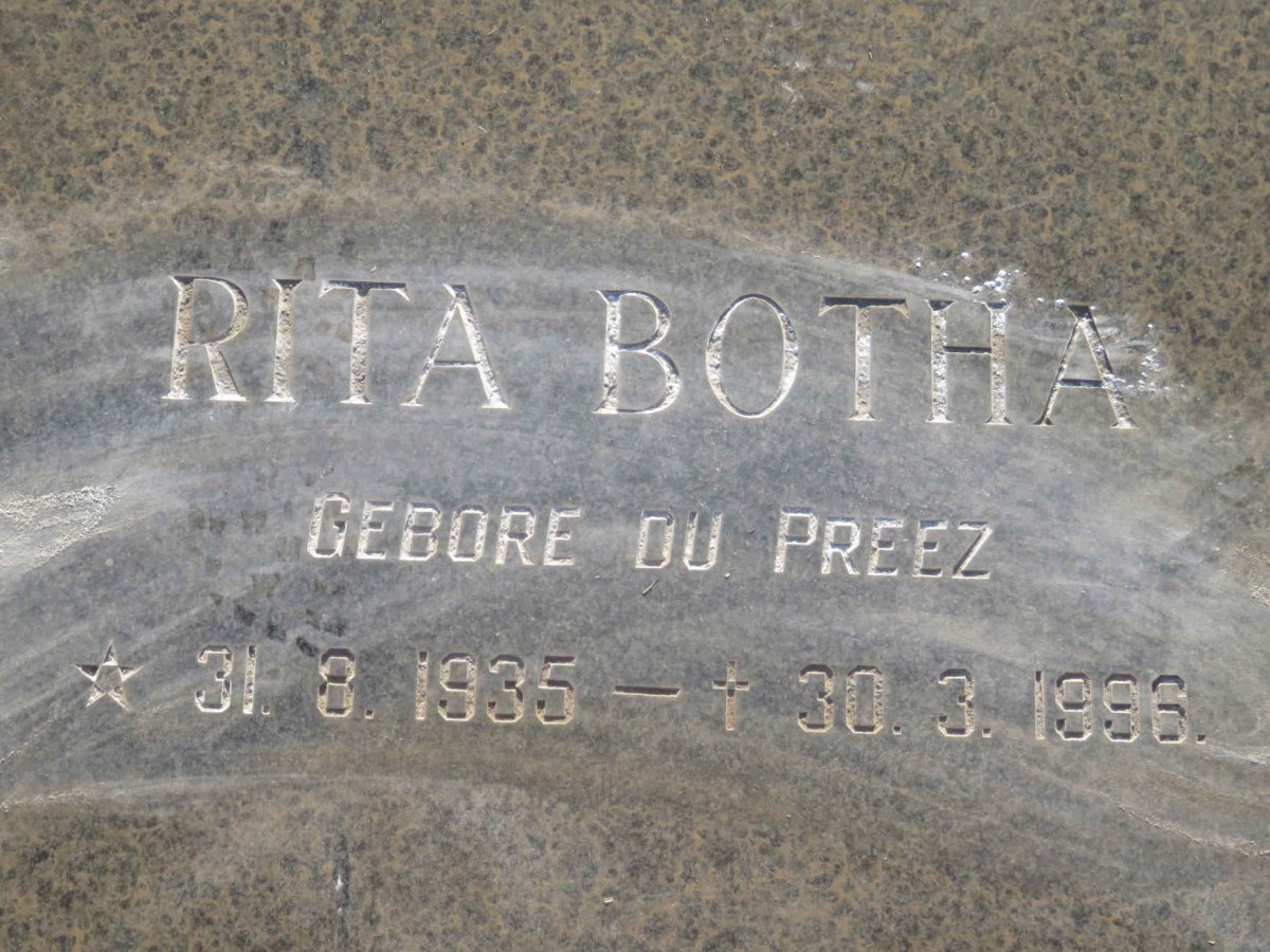 BOTHA Rita nee DU PREEZ 1935-1996