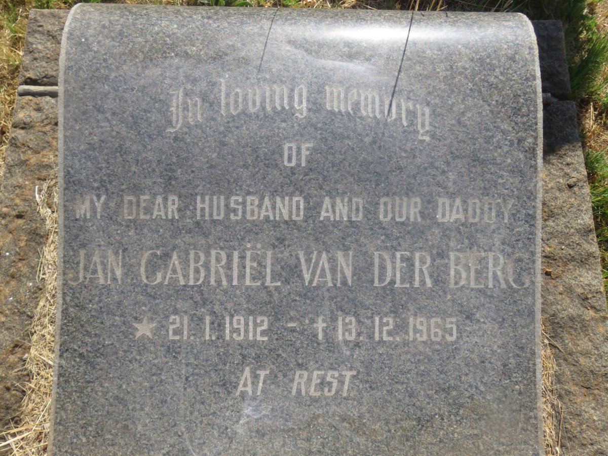 BERG Jan Gabriël, van der 1912-1965