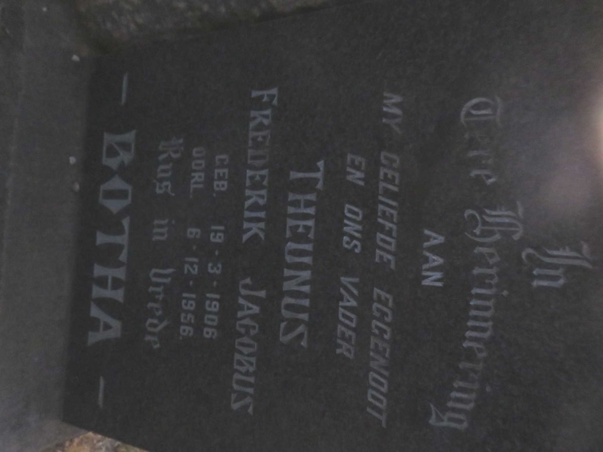 BOTHA Theunus Frederik Jacobus 1906-1956