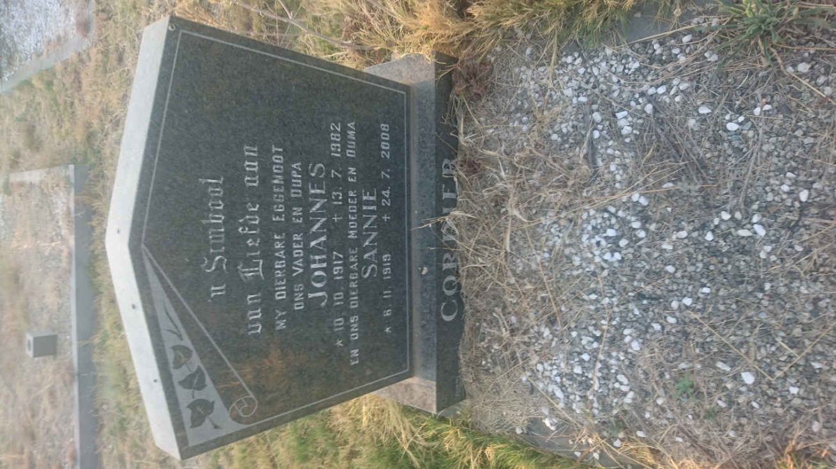 CORDIER Johannes 1917-1982 &amp; Sannie 1919-2008