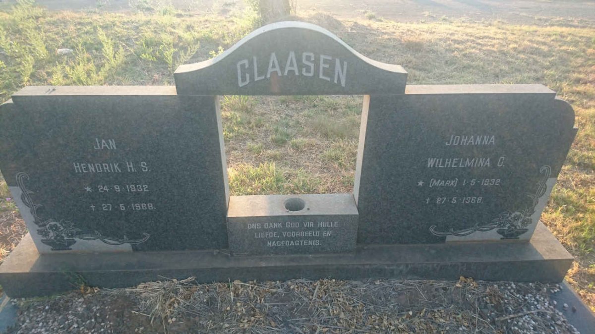 CLAASEN Jan Hendrik H.S. 1932-1968 &amp; Johanna Wilhelmina C. MARX 1932-1968