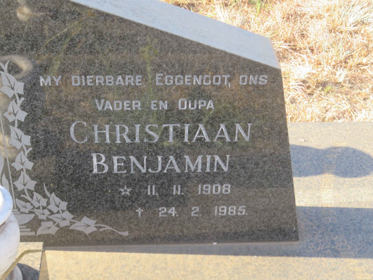 CRONJE Christiaan Benjamin 1908-1985 &amp; Johanna Sophia 1912-1998