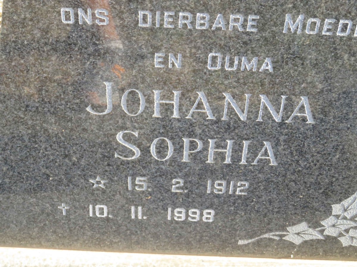 CRONJE Johanna Sophia 1912-1998