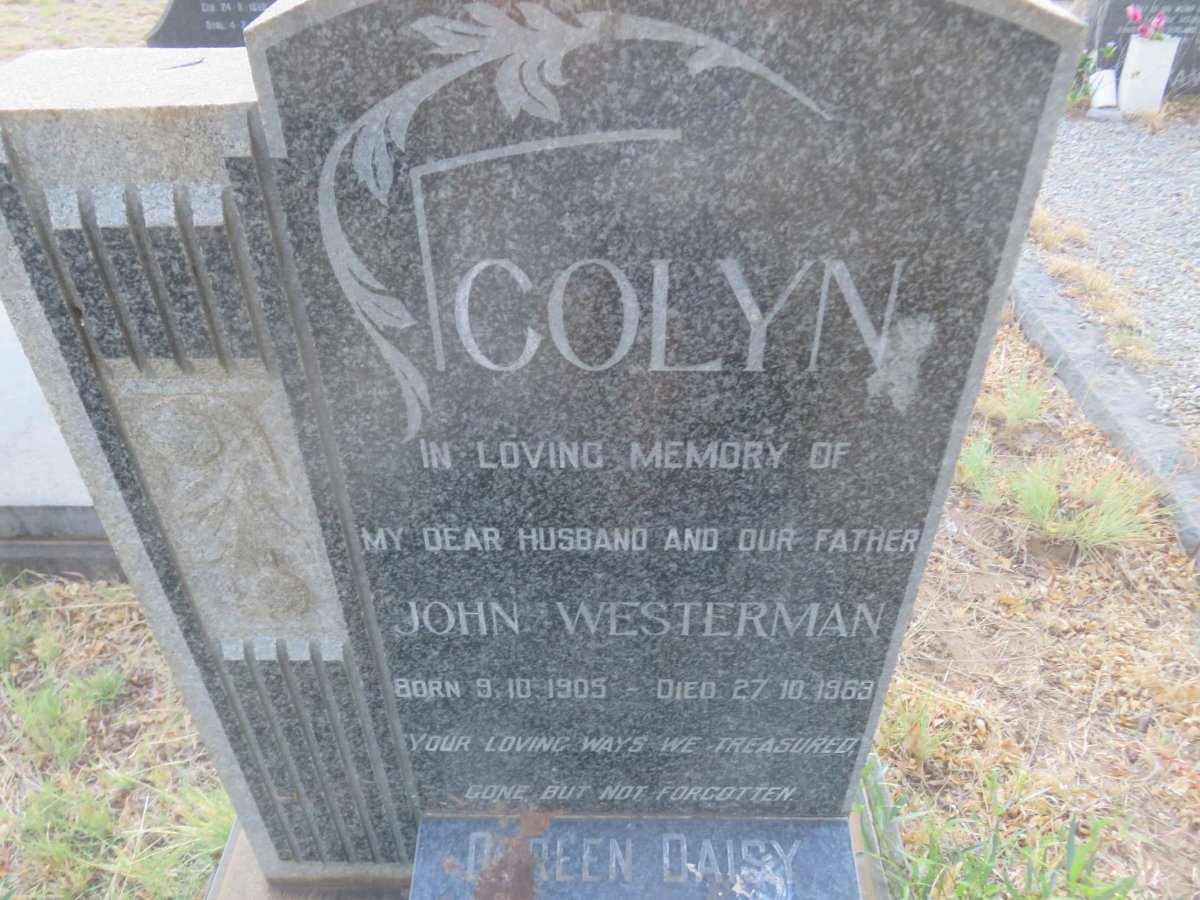 COLYN John Westerman 1905-1963 &amp; Doreen Daisy 1920-1990