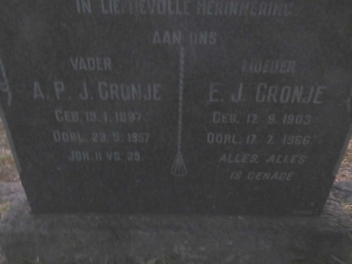 CRONJE A.P.J. 1897-1957 &amp; E.J. 1903-1966