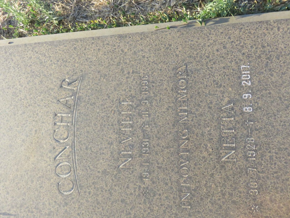 CONCHAR Neville 1931-1996 &amp; Netta 1928-2017