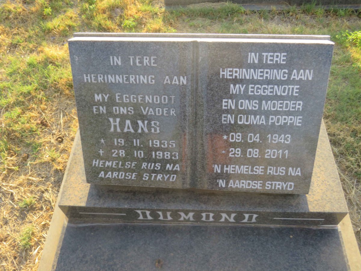 DUMOND Hans 1935-1983 &amp; Poppie 1943-2011