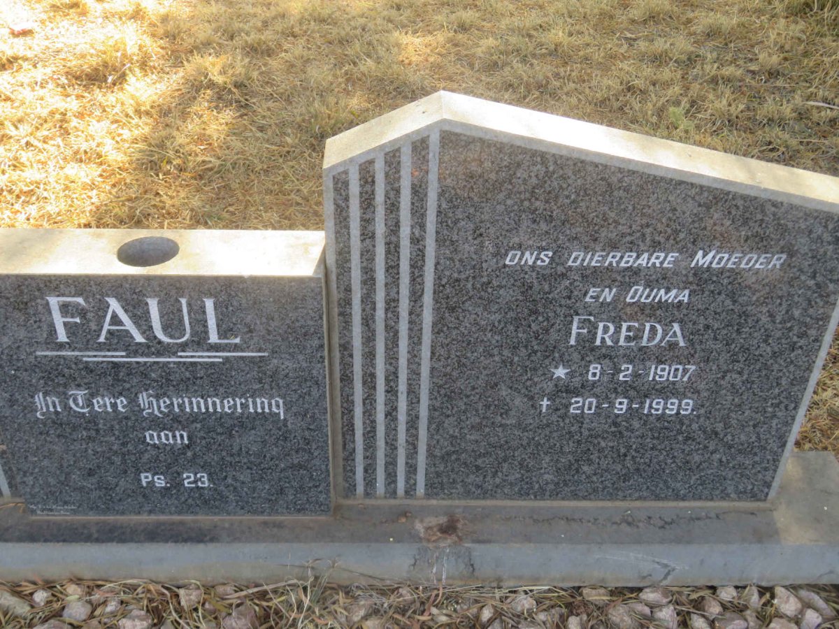 FAUL Richard Henry 1907-1976 &amp; Freda 1907-1999