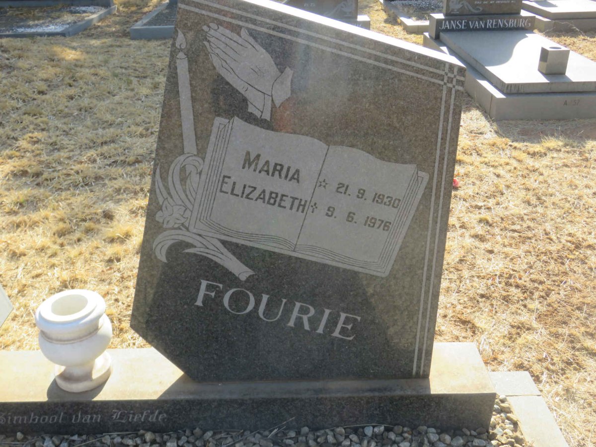 FOURIE Jacobus Petrus Smit 1927-1991 &amp; Maria Elizabeth 1930-1976