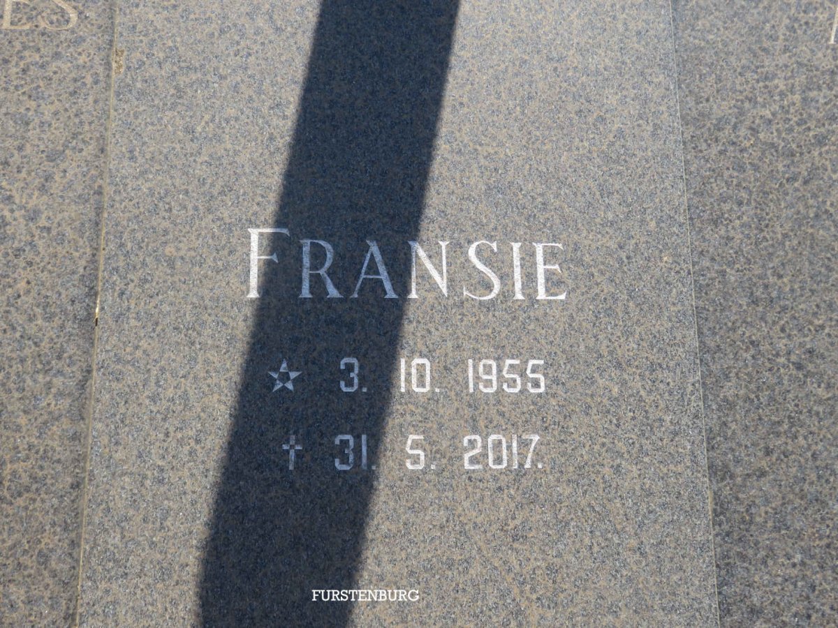 FURSTENBURG Francois Johannes 1921-2004 :: FURSTENBURG Fransie 1955-2017