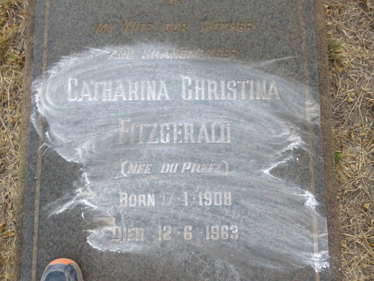 FITZGERALD Fred 1901-1965 &amp; Catharina Christina DU PREEZ 1908-1963