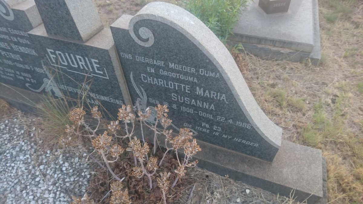 FOURIE Johannes Hendrik Petrus 1898-1966 &amp; Charlotte Maria Susanna 1908-1986