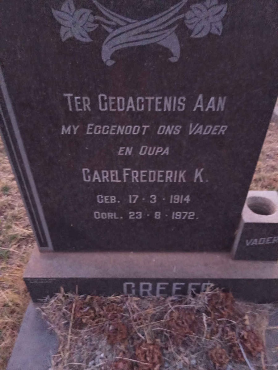 GREEFF Carel Frederik K. 1914-1972