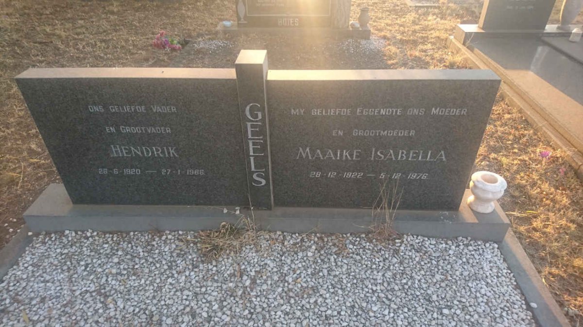 GEELS Hendrik 1920-1986 &amp; Maaike Isabella 1922-1976