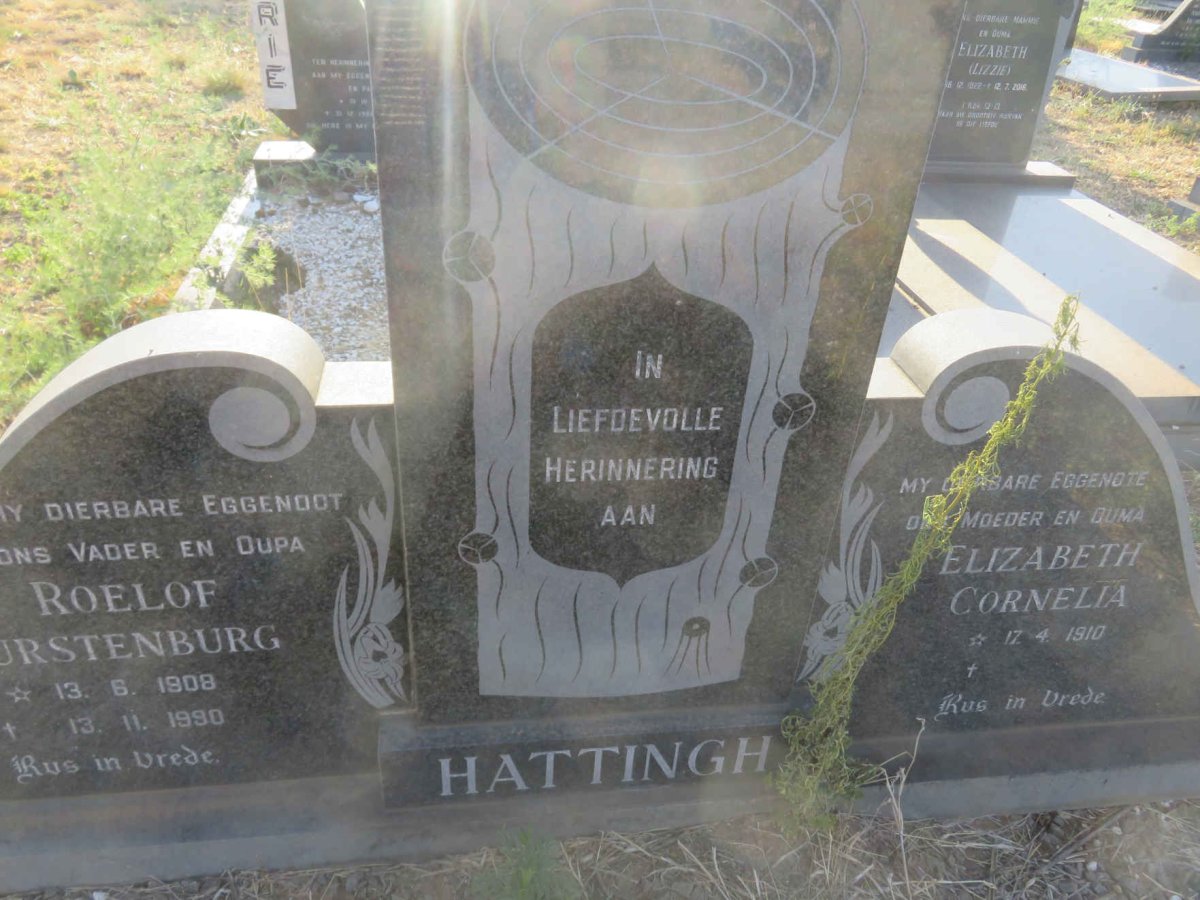 HATTINGH Roelof Furstenburg 1908-1990 &amp; Elizabeth Cornelia 1910-