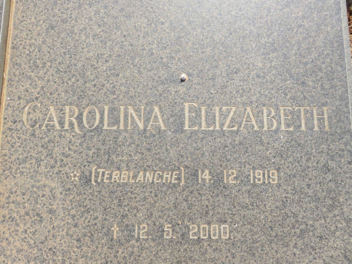 HEUSDEN Charles Lucien Paul, van 1906-1984 &amp; Carolina Elizabeth TERBLANCHE 1919-2000