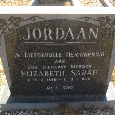 JORDAAN Elizabeth Sarah 1896-1976