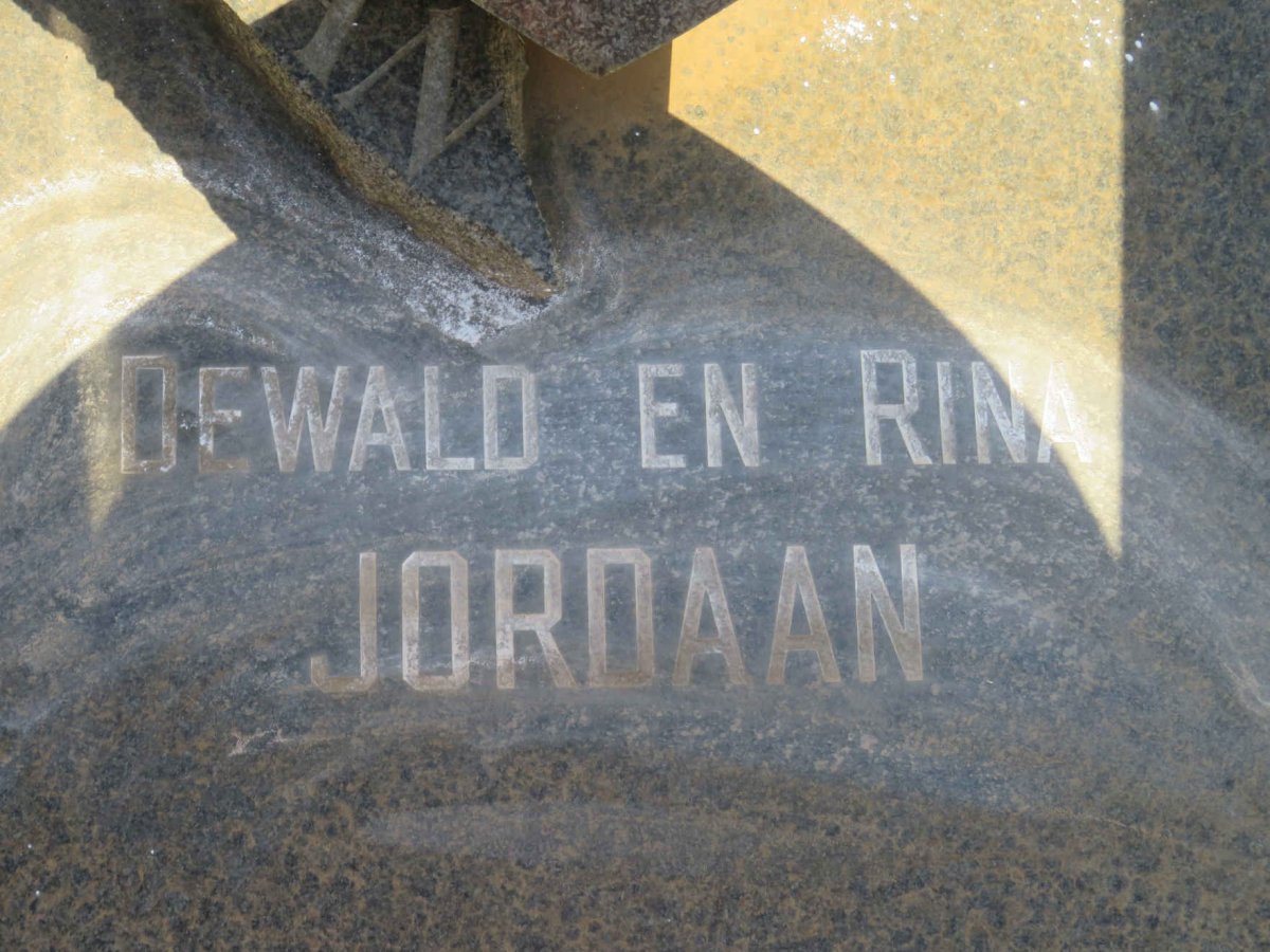 JORDAAN Dewald Jacobus 1925-1983 &amp; Rina
