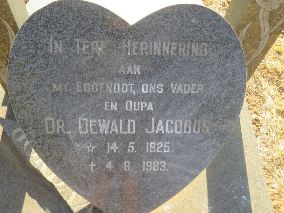 JORDAAN Dewald Jacobus 1925-1983 &amp; Rina