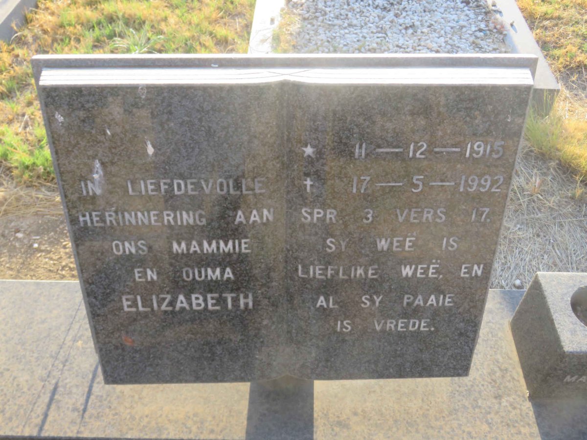 JONKER Elizabeth 1915-1992