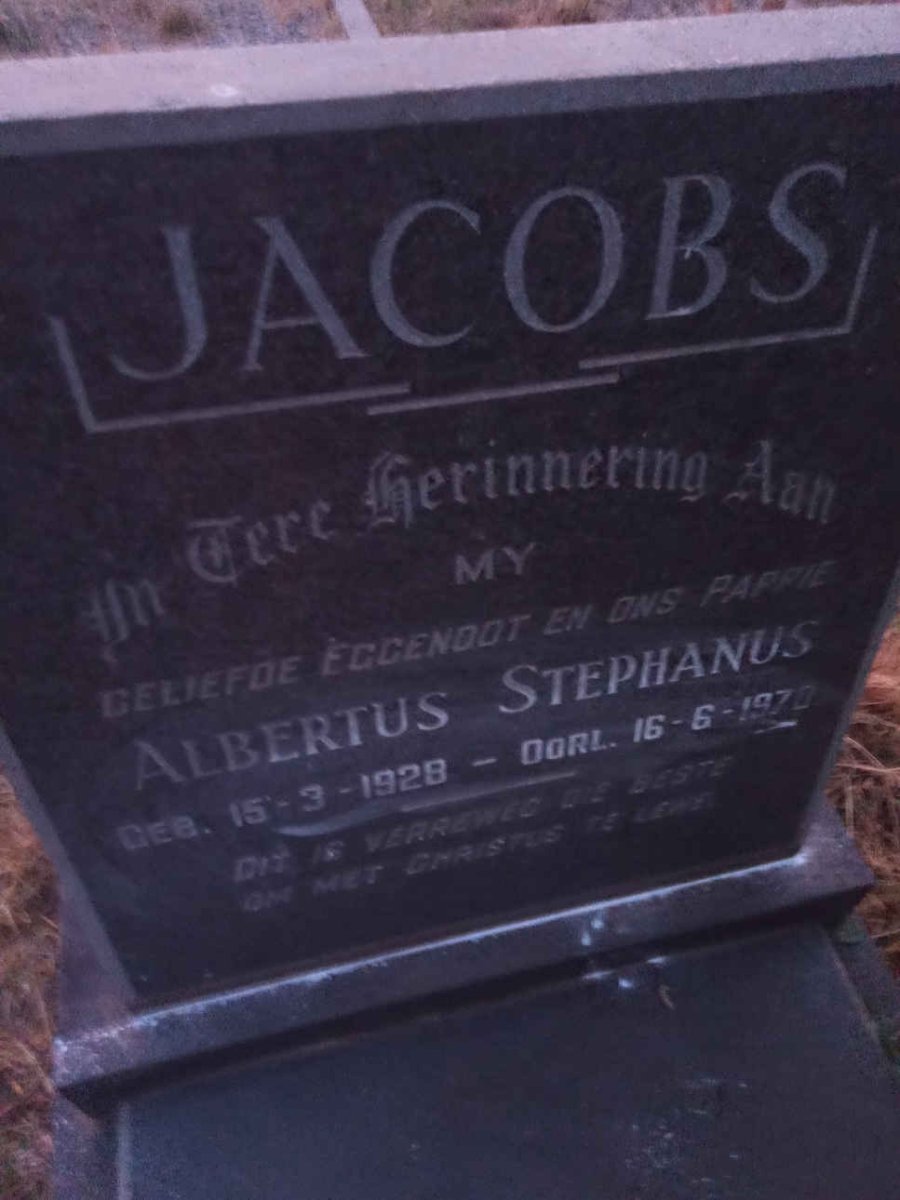 JACOBS Albertus Stephanus 1928-1970