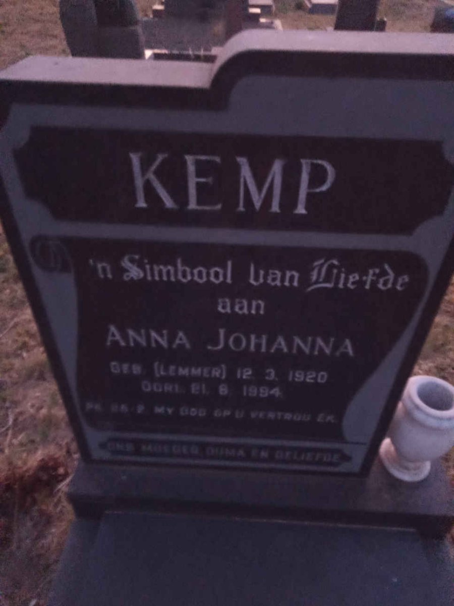 KEMP Anna Johanna nee LEMMER 1920-1994
