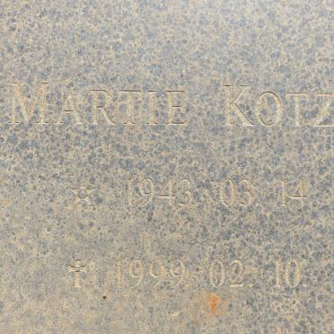 KOTZÉ Martie 1943-1999