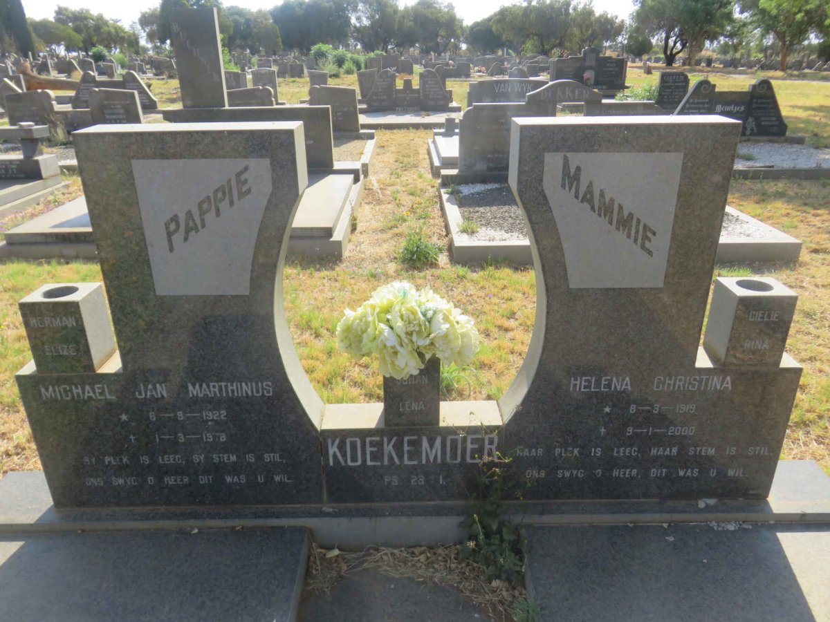 KOEKEMOER Michael Jan Marthinus 1922-1978 &amp; Helena Christina 1919-2000