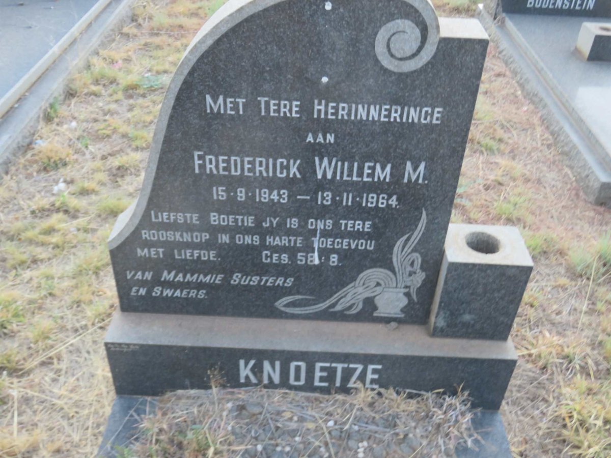 KNOETZE Frederick Willem M. 1943-1964