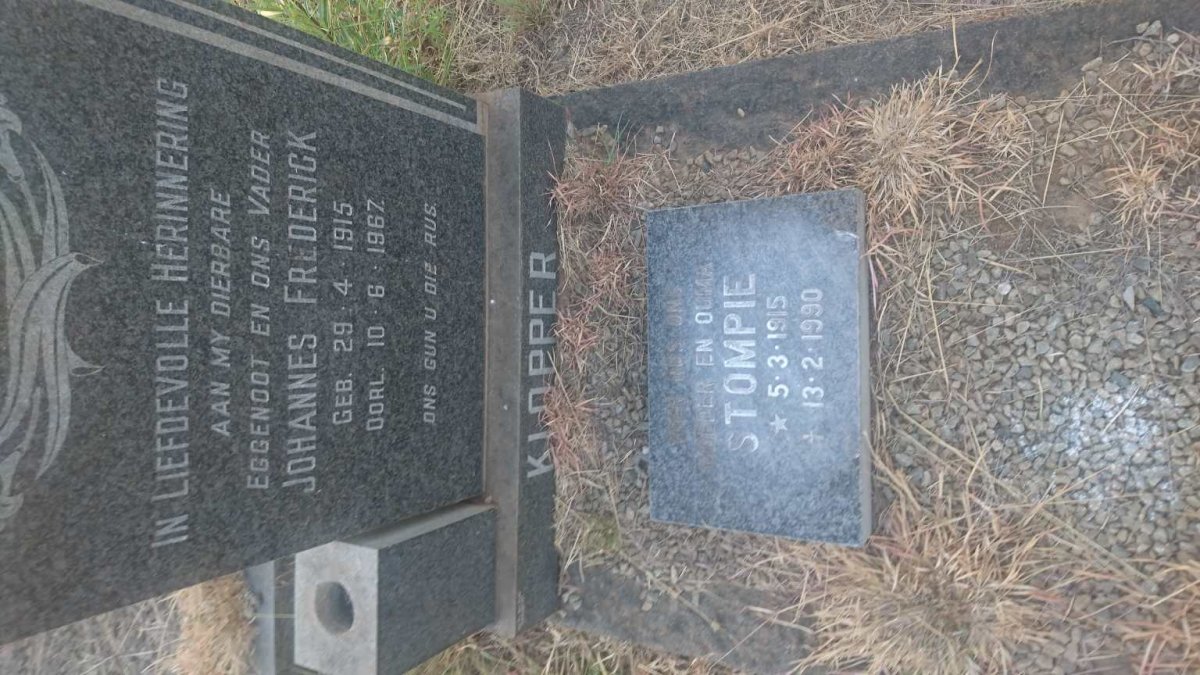 KLOPPER Johannes Frederick 1915-1967 &amp; Stompie 1915-1990
