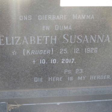 KIRSTEIN Elizabeth Susanna nee KRUGER 1926-2017