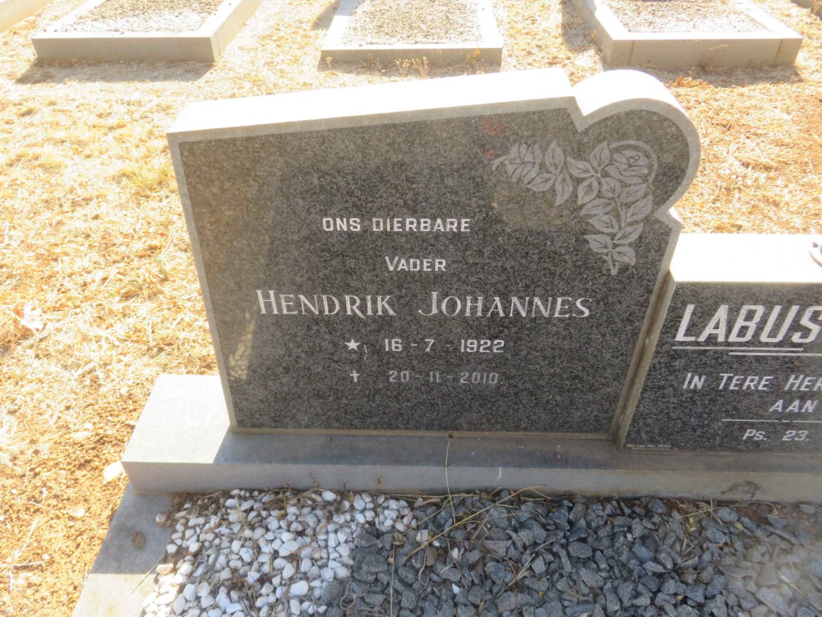 LABUSCHAGNE Hendrik Johannes 1922-2010 &amp; Jacomina Christiana 1919-1976