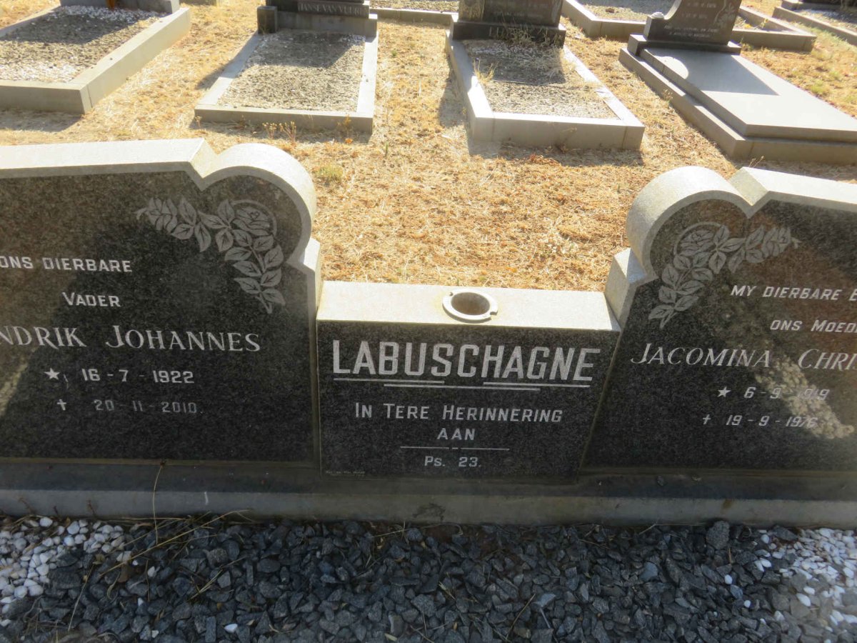 LABUSCHAGNE Hendrik Johannes 1922-2010 &amp; Jacomina Christiana 1919-1976
