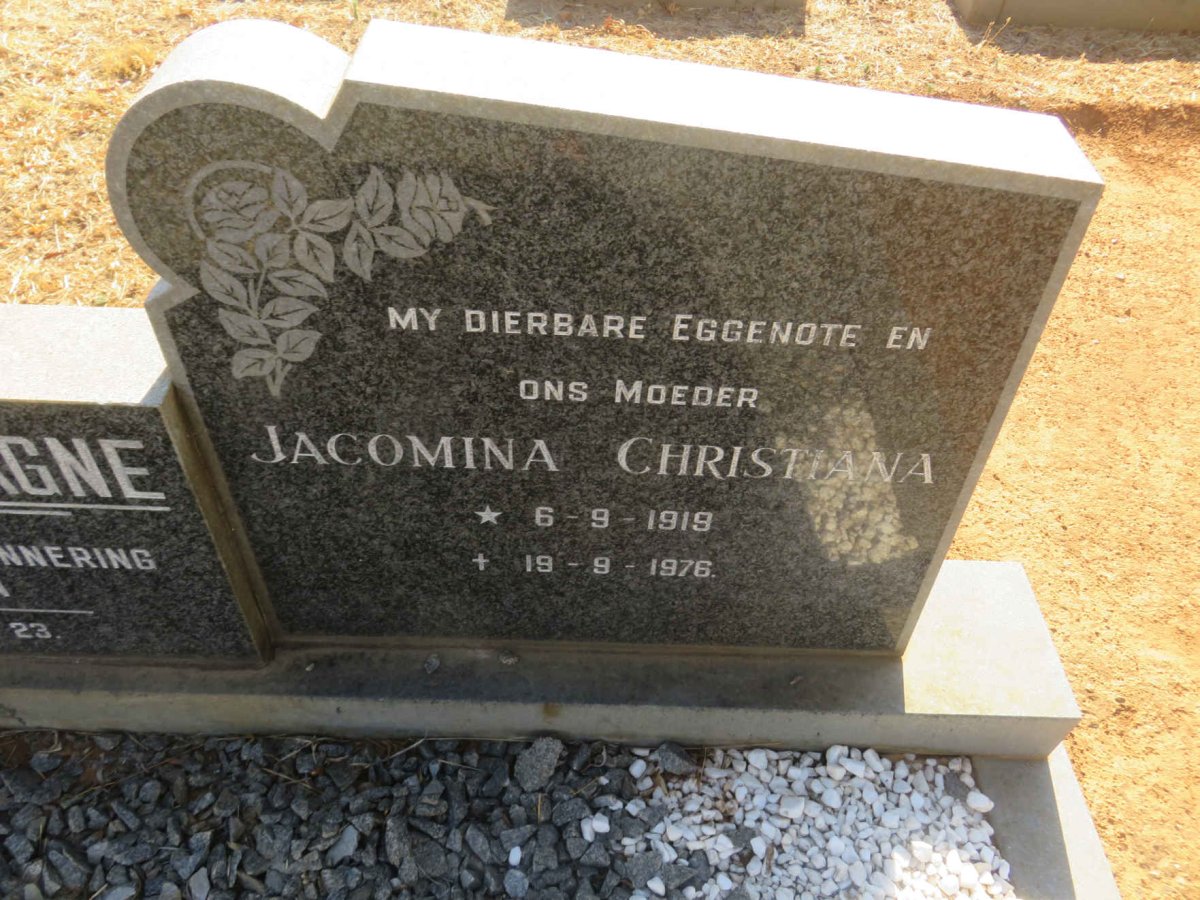 LABUSCHAGNE Hendrik Johannes 1922-2010 &amp; Jacomina Christiana 1919-1976