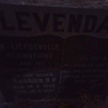 LEVENDAL Andries D.P. 1906-1968
