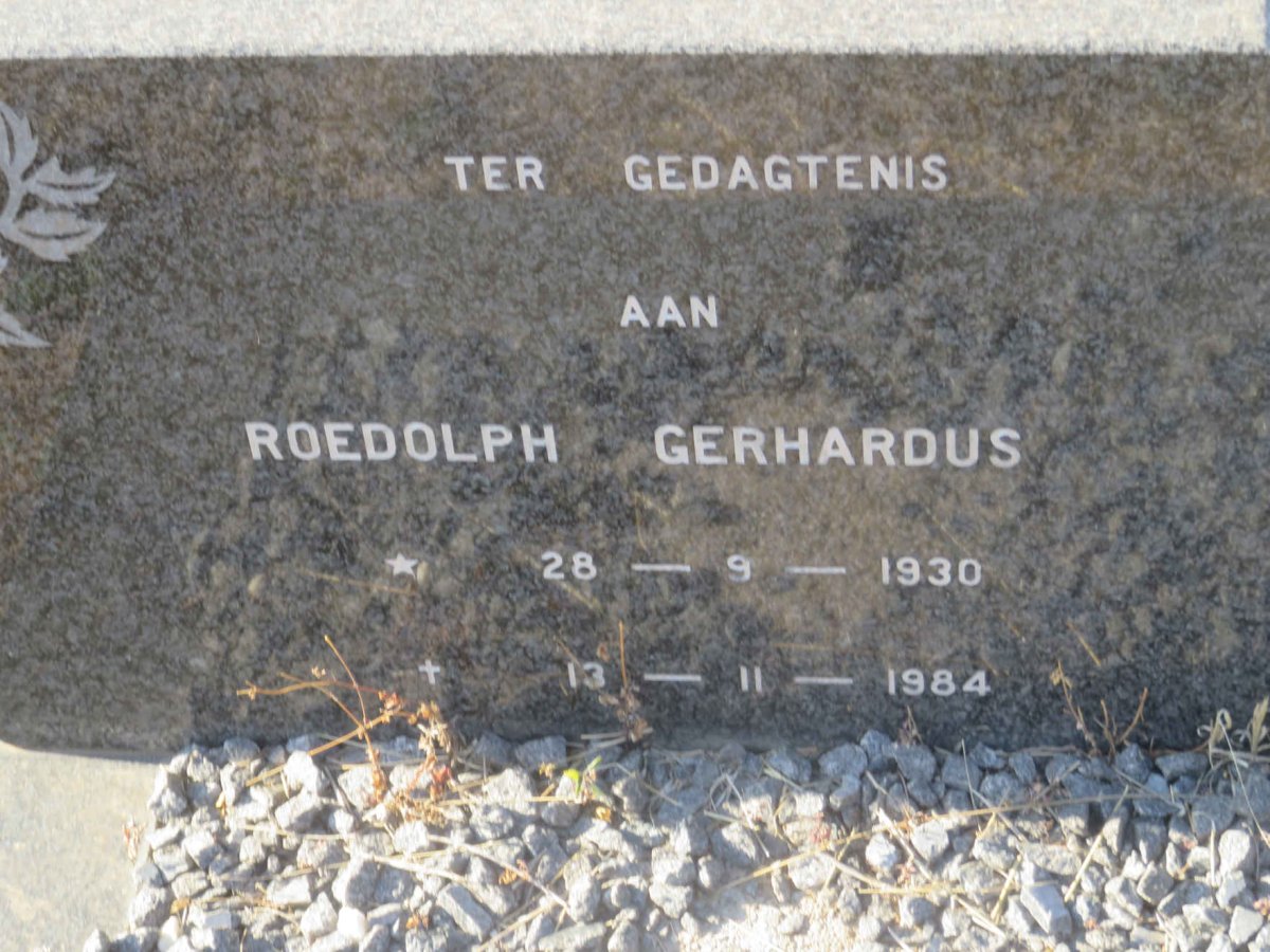 LUBBE Roedolph Gerhardus 1930-1984 &amp; Susanna Magrietha 1937-2014